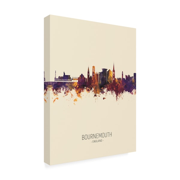 Michael Tompsett 'Bournemouth England Skyline Portrait III' Canvas Art,24x32